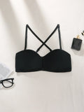 1pcs Crisscross Back Sexy Women's Bras Front Closure Padless Bras Cut-out Lingerie Breathable Brassiere Fashion Female Underwear