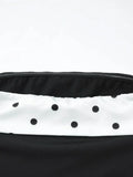 FDYOUI Women's Summer Polka Dot Patchwork Black Corset Sexy Off Shoulder Slim Crop Tops Streetwear Y2K Girls Backless Tank Top