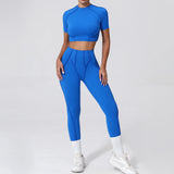 2PCS Yoga Suit Sports Set Women Quick-Drying Gym Set Women Tracksuit Running Workout Long Sleeve Sports Shirt Yoga Clothing