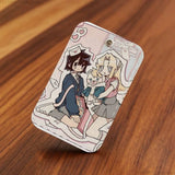 I Love Amy  AMY x BIBI Anime Rectangle Card Case Keychain Access Card Bag Key Tag Ring Leather Card Holder Key Ring Access