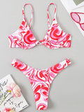 Sexy Neon V-bar Underwired Bikini 2025 Female Ribbed Swimsuit Women Thong Swimwear Two-pieces Bikini set Push up Bathing Suit
