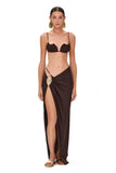 2025 New Sexy Tube Top Bikini set and Skirt Swimwear Women Metal Decoration Bodysuit Lace-up Bathing Suit Beachwear Biquini
