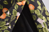French Style Vintage Lemon Leaf Printed Green Dress Sexy Slip Midi Sleeveless Tank Dress Chiffon Women Holiday Elegant Dress