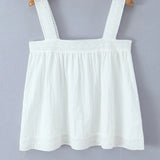 New Style Vacation Casual Lazy Style Pure White Simple Basic Lace Camisole Backless Deep V Suspenders Sleeveless Charming XNKI