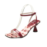 One Word Belt Buckle Patchwork Pumps Shallow Peep Toe Chunky Heel Hollow Pumps Fashion Casual 2026 New Arrivals Summer Sandals