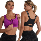 Sports Bra Women Front Zipper Push Up Gym Jogging Crop Tops Female Yoga Fitness Shockproof Vest Sujetadores Sport Bras for Women