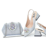 doershow  beautiful Italian Shoes And Bag Sets For Evening Party With Stones Italian Leather Handbags Match Bags!  HGH1-1