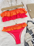 2026 Sexy Bikini Bandeau Women Swimwear Swimsuit Push Up Patchwork Ruffle Bikinis Set Bathing Suit Beach Bikini Female Banadores