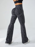 Retro Leopart Women's Pants/Clothing Seamless High-Waisted Flare Trousers Yoga Pilates Leggings Tummy Control 4D Stretch Autumn