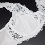 Womens Minimizer Bra Lace Plus Size Brassiere Support Underwire Big Thin Adjusted-straps 36-52 E F G H I Cup