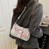 Fashion Women's Handbags Denim Stars Pattern Cool Girls Underarm Bag Female Small Shoulder Hobo Bags Chain Tote Bag