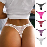 Rhinestone Lace Sexy Women Panties Floral Seamless Underwear G String Letter Transparent Thong For Female Low Rise Ladies Briefs