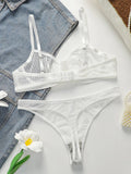 Women's Sexy Embroidered Lace Underwear With Steel Rims Push Up Breathable And Comfortable Close Fitting Underwear Set YS2864
