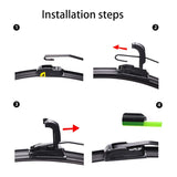 For BMW 3 Series M3 E46 1998-2006 Car Wiper U-type Soft Rubber Boneless Wiper HD Quiet Durable Automotive Wiper 22"+20"