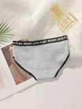 Women's High Waist Panties  Letter Elastic Waistband Soft Ribbed Fabric Comfortable Briefs for Daily Wear women bra K2809