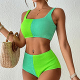 2026 High Waist Bikinis Patchwork Swimsuit Women Sexy Swimwear Female Bathers Bathing Swimming Swim Suit Beachwear