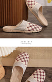 Women Indoor Linen Slippers 2025 Spring Summer Shoes Anti-slip Light Weight Breathable Lace Couples Home Floor Slides