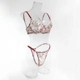 French retro lace underwear set sexy push-up bra erotic underwear