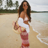 3Pcs Striped Bikini 2026 Bandeau Biquini Women Sexy Swimsuit Push Up Swimwear Female Mesh Pants Bathing Suit Cover Up Beachwear