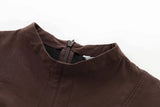 Foridol Stand Collar Sleeveless Pleated Tank Dress for Women Brown Casual Short Autumn Winter Dress Zip Black Ladies Vestidos