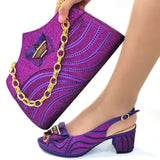 Doershow African fashion Italian Shoes And Bag Sets For Evening Party With Stones blue Italian Handbags Match Bags! HGR1-11