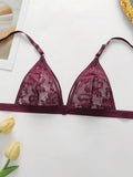 Women's Ultra-thin Lace Lingerie Two-piece Floral Lingerie Sexy Lingerie No Steel Hoop Push Up Bra A322
