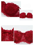 Women's Bras Sexy Lace Half Cup Push Up French Style Lingerie Solid Soft Deep V Top Breathable Comfortable Closure Thin Bralette