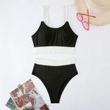 Strappy Bikinis 2026 Women High Waist Swimwear Female Sexy Swimsuit Solid Bathers Bathing Swimming Swim Suit Beachwear Summer