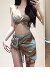 New Fashionable Plus Size Multi Piece Set Split Swimsuit for Women Covering  Belly  Slimming Down Hot Spring Vacation Swimsuit