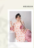 Plus size mother's cotton silk pajamas spring and summer new Chinese style can be worn outside home clothes Mother's Day gift