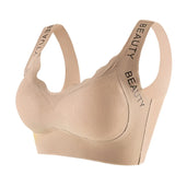 Ribbed Bras Push-Up Wireless Bra Women's Seamless Underwear Plus Size Wave Neckline Wide Strap Support Sexy Lingerie M-3XL