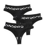 3Pcs/Set Sexy High Rise Panties Women Thongs Comfort G-String Underwear Sexy Lingerie Hollow Bottoms Female Underpants M-L