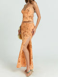Women Backless Sequined Flower Summer Vest Beaded Halter Top Tie-up Sleeveless Camis Tops for Club Party