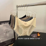 WOMEN Lace underwear, seamless, comfortable, high-elastic, hip-covering briefs, breathable mulberry silk, antibacterial crotch