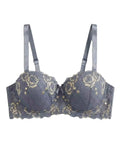 Floral Plus Size Women Bra Lace & Embroidery Push up Bra Comfort Thin Cup Underwire Support Lingerie Bra