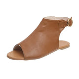 Shoes Women 2020 Summer Sandals Sapato Feminin Comfy PU Shopping Flat Sole Sandal For Women Shoes Peep Toe Sandalias Mujer NEW