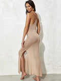 2025 Sexy Hollow Out Crochet Knitted Tunic Beach Cover Up Cover-ups Beach Dress Beach Wear Beachwear Female Women Long Dress