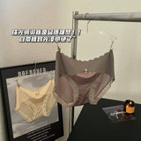WOMEN Lace underwear, seamless, comfortable, high-elastic, hip-covering briefs, breathable mulberry silk, antibacterial crotch
