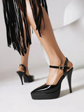 NASBAVI Women's Stilettos Platform Pointed Toe Pumps Shoes High Heels Pumps Ankle Strap Shoes Sexy Party Comfy Women Shoes