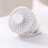 Solar Powered Portable Clip-On Fan Mini Fan Low Noise 3 Adjustable Wind Speeds USB Charging Multi-Functional Clip-On Fan