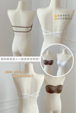 Sexy Japanese Satin Halter Bra Strapless Seamless Two-Way Wear Adjustable Comfort Back Fit Wirefree Lingerie Set S-XL MOYISU Bra