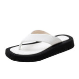 2026 New Arrivals Summer Fashion Black Flip Flops Flat Sandals Women Leisure White Slides Shoes Comfy Walking Beach Footwear