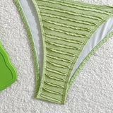 2026 Wrinkled U Ring Bandeau Bikini Women Swimwear Female Swimsuit Two-pieces Bikini Set Bather Pool Bathing Suit Swim Beachwear