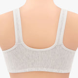 Women's Bra Wire-Free Front Closure Solid Color Full Coverage Fixed Cups More Considerate for Middle-Aged And Elderly Individual