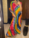 2026 New Colorful Kaftan Tunic Beach Dress Beach Wear Beachwear Beach Cover Up Cover-upsLoose Maxi Dress Female Women V4428