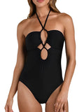 2026 Halter Swimsuit One Piece Solid Hollow Swimwear Women Sexy Bathers Bathing Swimming Swim Suit Female Beachwear