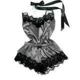 Summer Lace Silk Pajama Set for Women Sexy Sleepwear Lingerie 2 Pieces Cami Top and Shorts Sets Comfortable Casual Lounge