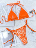 Zebra Print Halter micro Bikini 2025 women Bandeau String Swimsuit Female swimwear Neon Shiny bikini set Leopard Bathing Suit