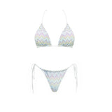 3Pcs Striped Bikini 2026 Bandeau Biquini Women Sexy Swimsuit Push Up Swimwear Female Mesh Pants Bathing Suit Cover Up Beachwear