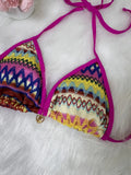 Retro Style 2026 Summer Women Knitted Swimsuit Sexy Backless Lace-up Swimwear Low Waist Femme Neck Bikini Set Beach Bathing Suit